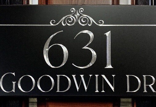 Engraved Personalized Custom House Home Number Street Address Metal 12×6 Sign