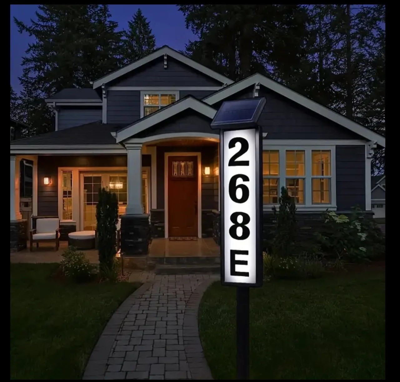 House Numbers Solar Powered LED Address Sign Light On Stick for Best Visibility!