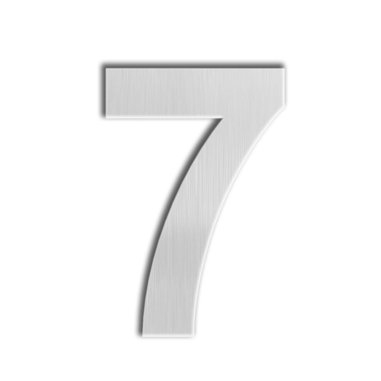 Modern House Number Extra Large Brushed Stainless Steel Number 7 10 Inch