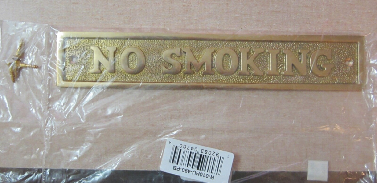 New Vintage Style “NO SMOKING” Rectangular 9″ Heavy Cast Brass Sign Plaque