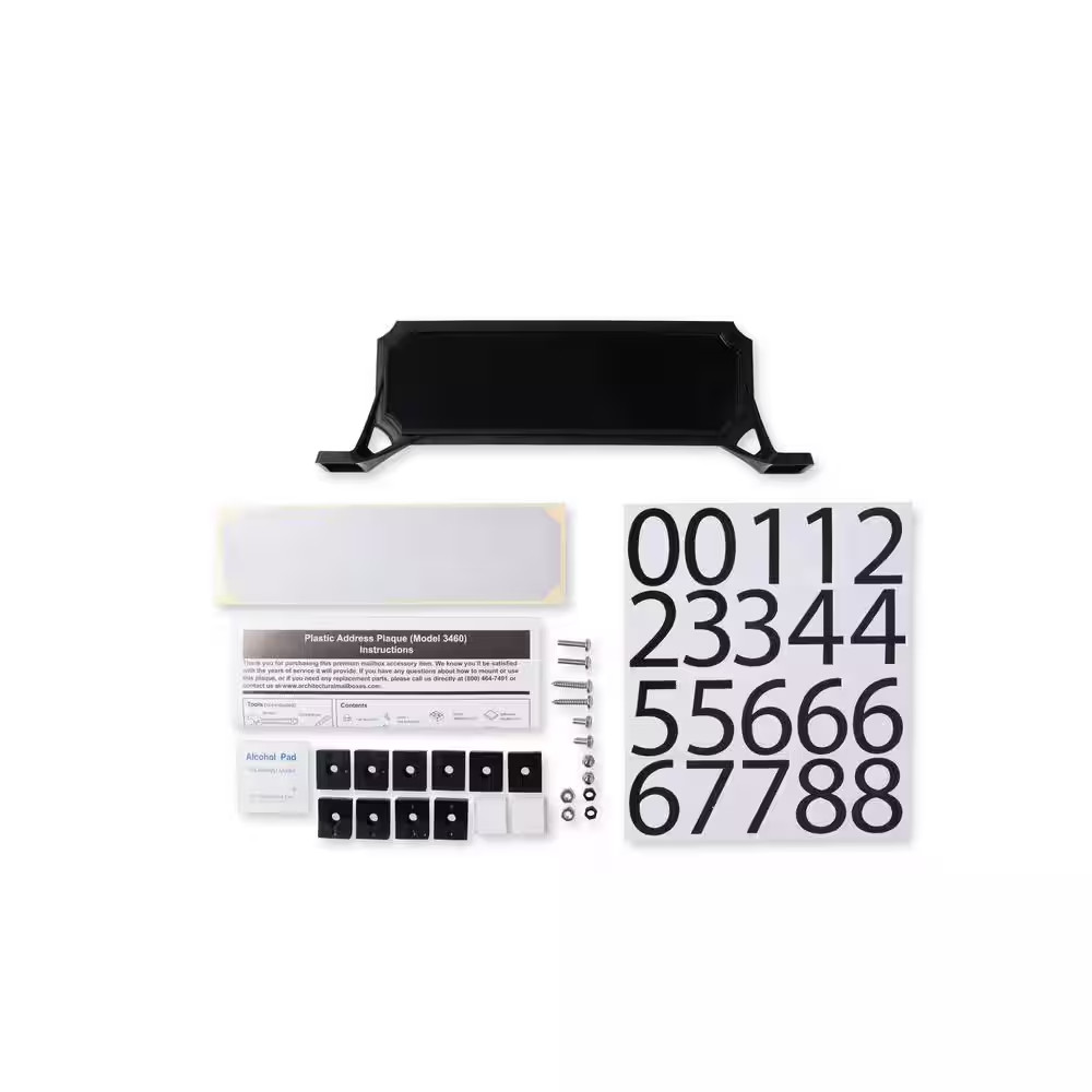 Architectural Mailboxes Manhattan Address Plaque Black Modern House Sign 3460B10