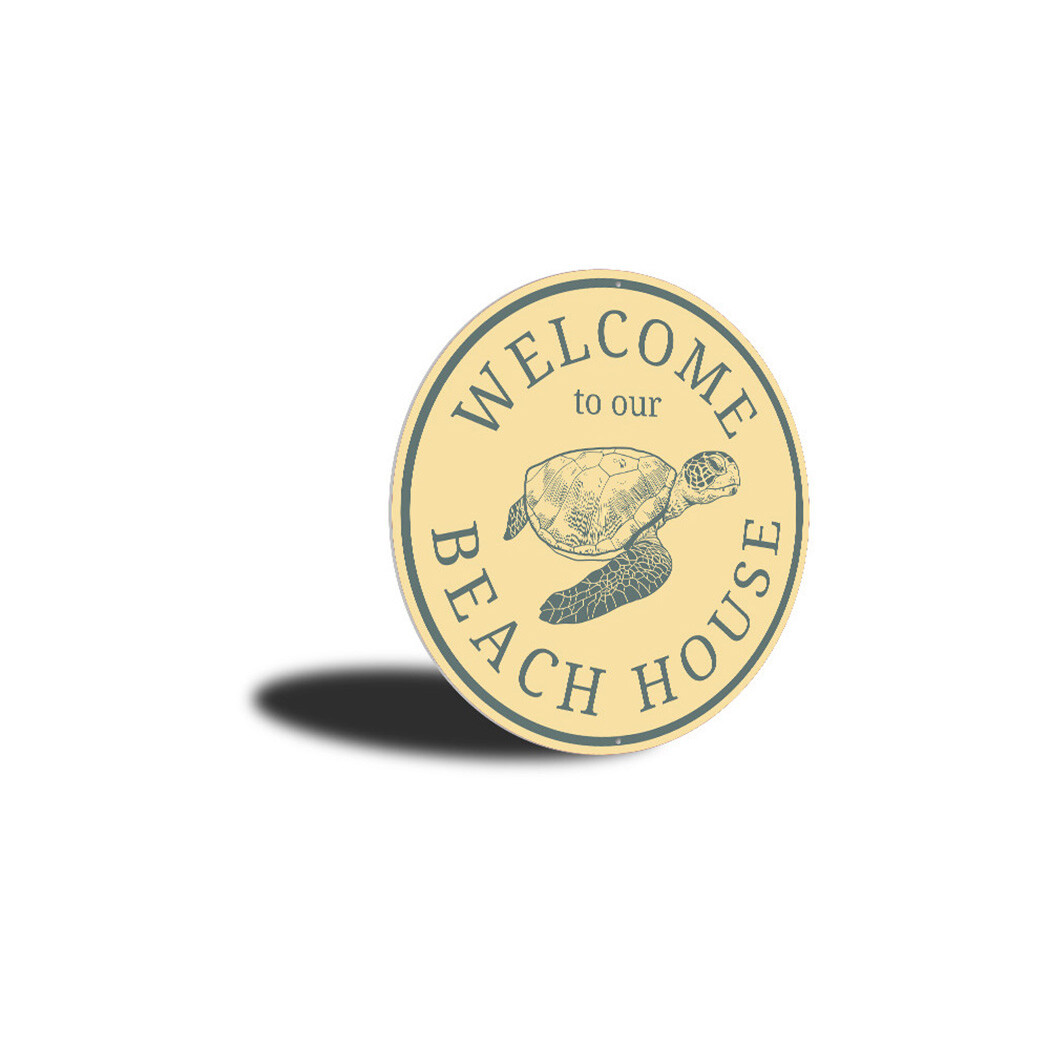 Welcome to Our Beach House, Turtle Marine Sea Life, Scuba Diving Aluminum Sign