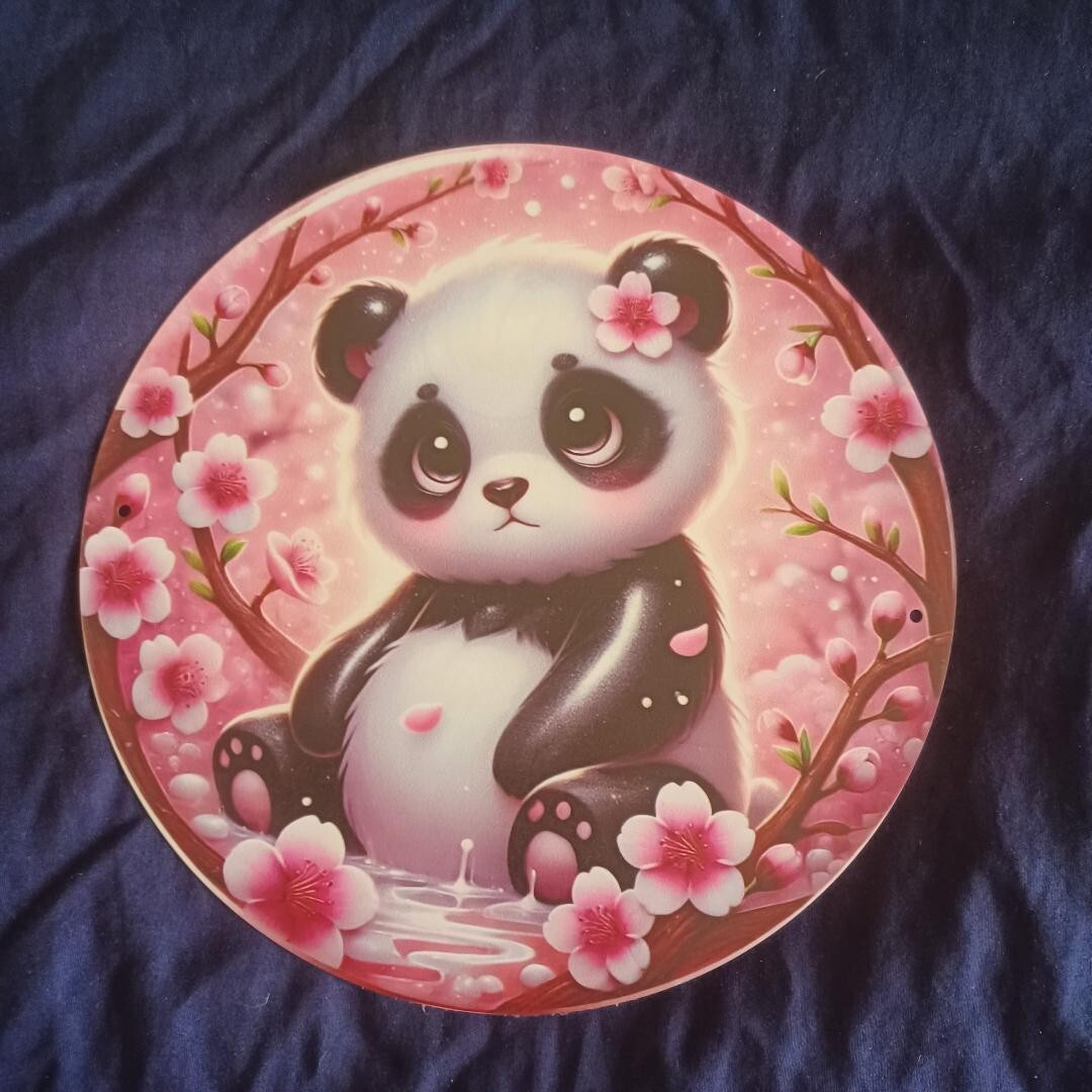 8″ Round Metal Sign Wall Art Home Decor Any Room Inside/Outside Love Panda