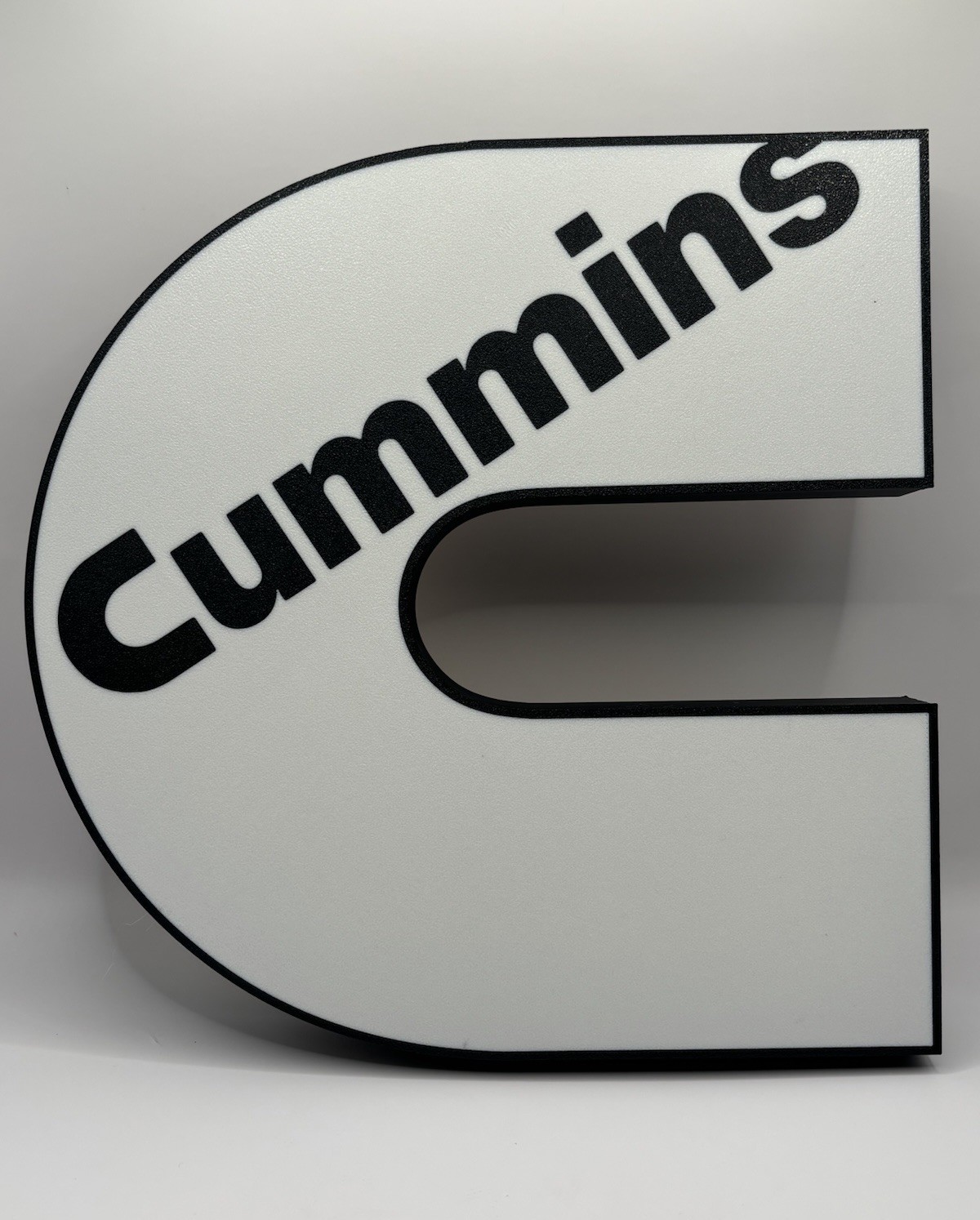 White Cummins Light Up LED Sign