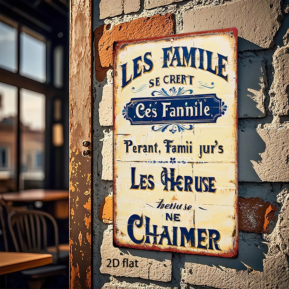 Metal French Country Sign 8×12 Inches Wall Decor