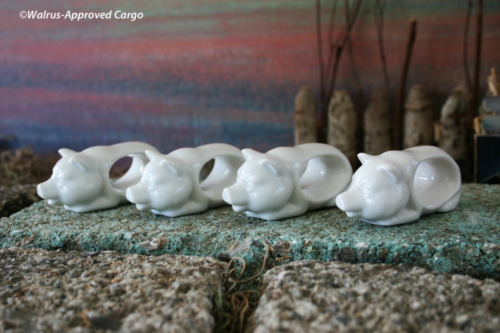 PIGS! WALL ART, CANISTER, DISH TOWELS, NAPKIN RINGS, DOORSTOP, DECORATIVE PLATE