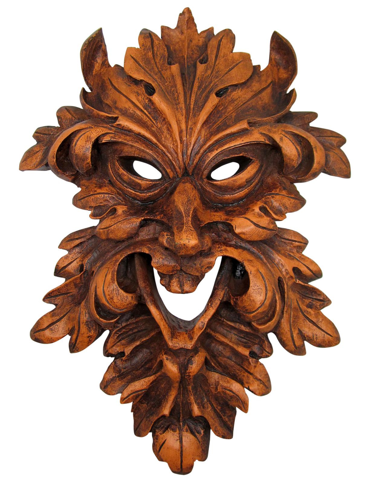 Large Laughing Leafman Plaque Greenman Celtic Irish Mythology Leaf Man Green Man