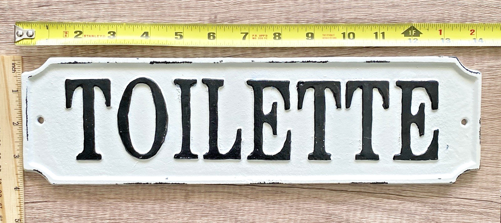 Lg. Cast Iron TOILETTE Sign Wall Decor French Farmhouse/Business Restroom Rustic