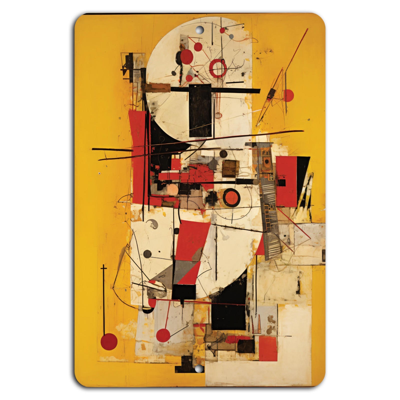 Abstract Geometry Sign BanginPrints Aluminum Rectangle Vertical Modern