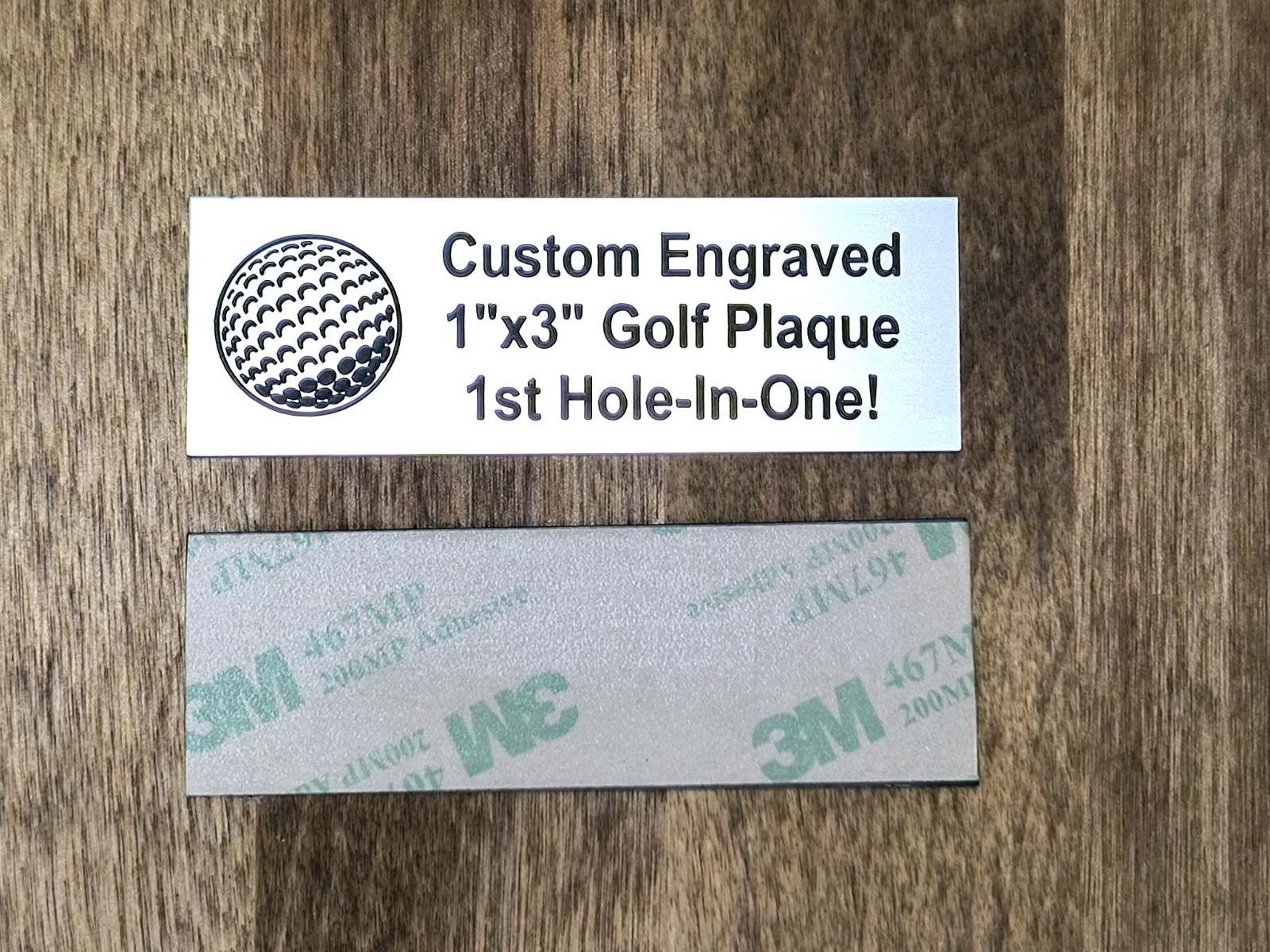 Custom Engraved 1×3 Brushed Silver Tone Golf Plaque | Nameplate Label Tag