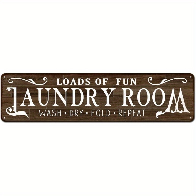 Vintage Laundry Room Metal Sign Rustic Farmhouse Wall Art Home Man Cave Decor