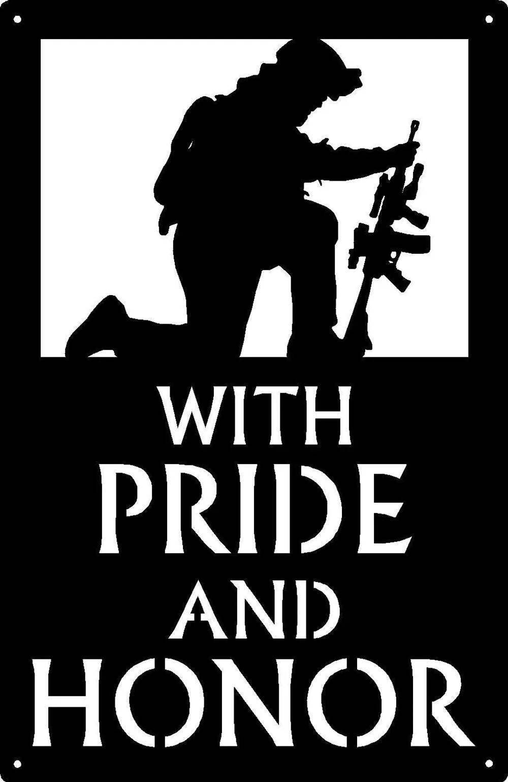Pride and Honor Kneeling Soldier – Military Sign – Made in USA