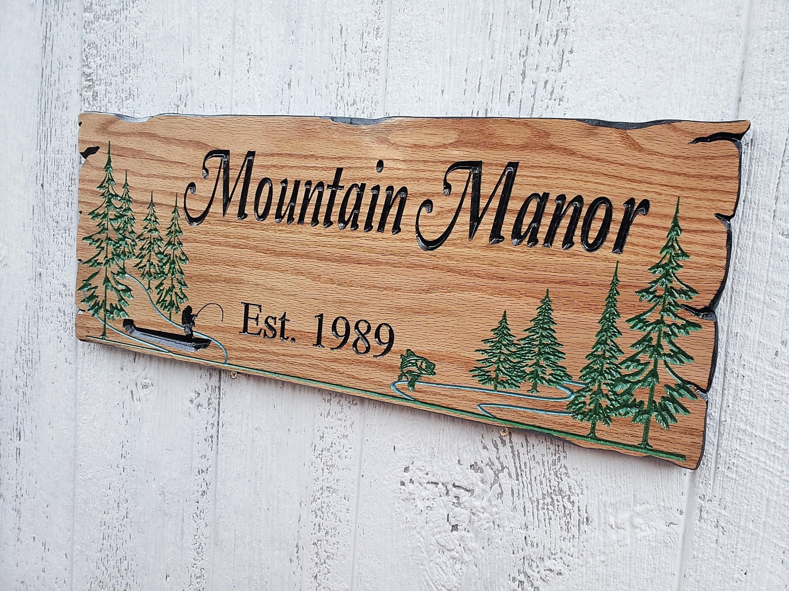 Personalized Live Edge Wood Sign, Custom Carved Cabin Decor, Rustic Home Decor