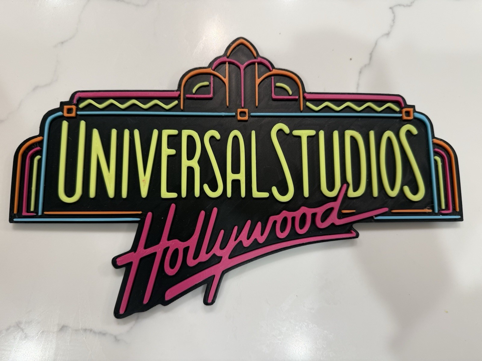 Universal Studios Hollywood California Sign Retro Theme Park 3D Printed Display