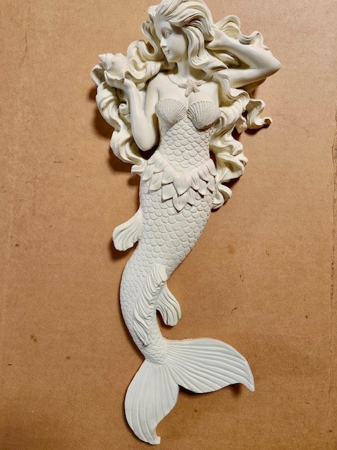 Mermaid with Flowing Hair Wall Hanging | 16×7″| Ready-to-Hang
