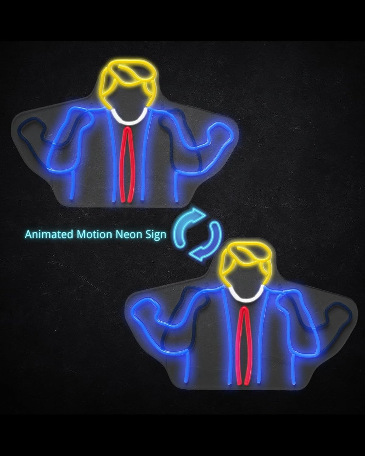 Animated Waving Character Neon Sign – Funny LED Wall Decor with Alternating Arm