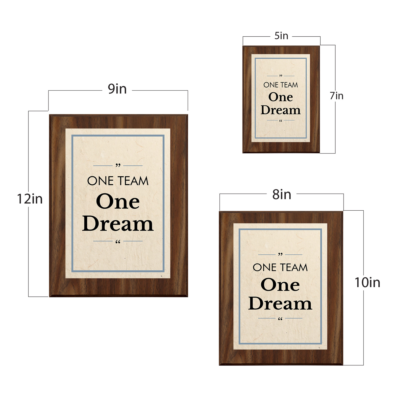 One Team, One Dream Decorative Wall Plaque With Easel Acrylic Stand