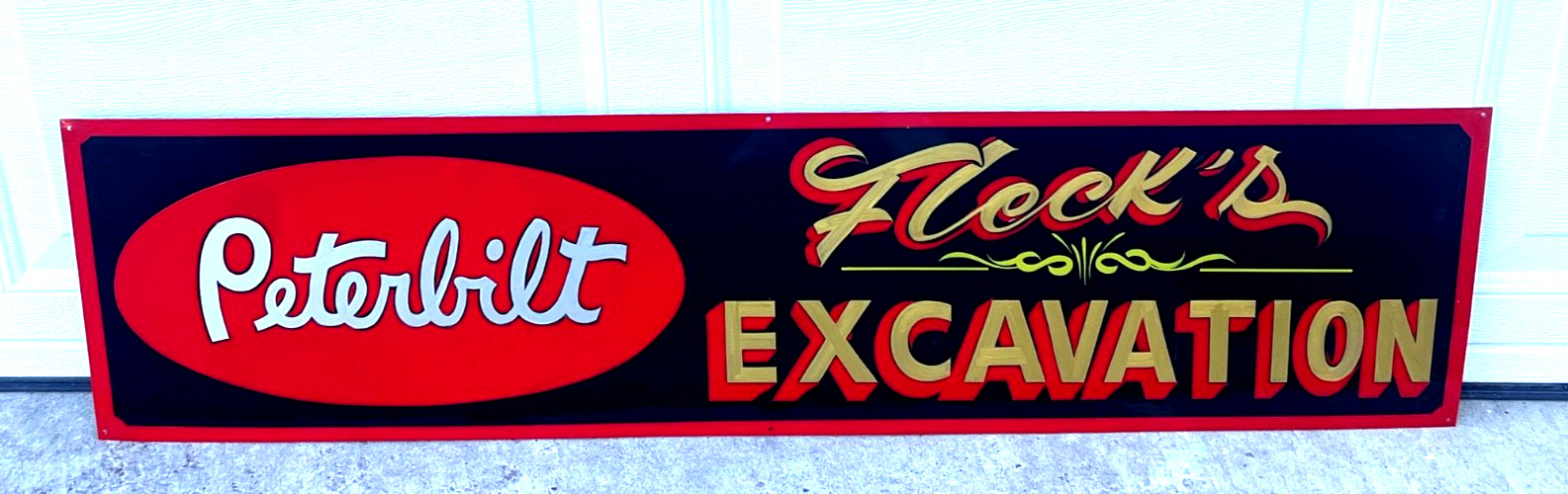 LG 40″ CUSTOM ORDER A HAND PAINTED PETERBILT BUSINESS Excavation Name Truck Sign