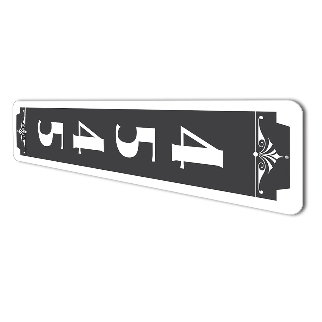 Vertical House Number Metal Sign