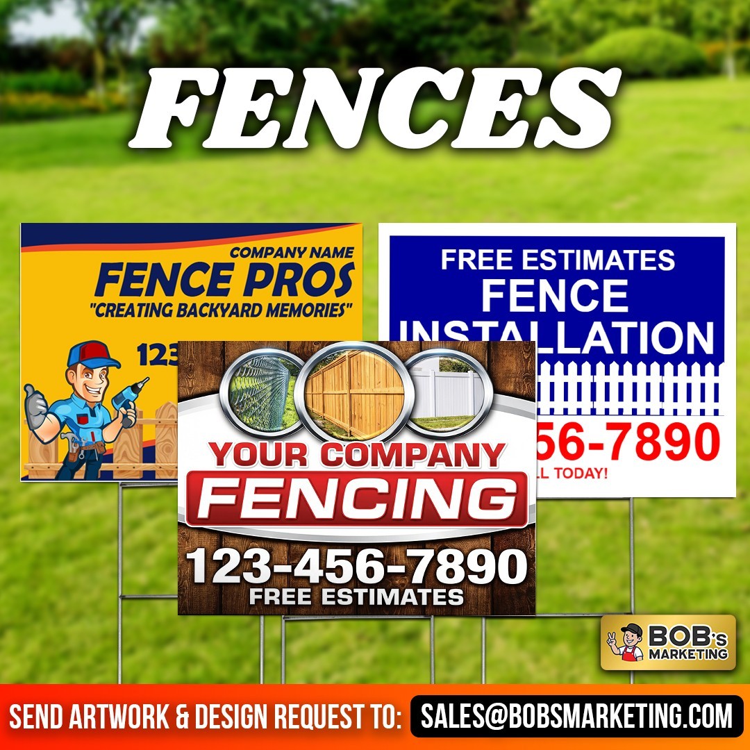 5 Pack Custom Yard Signs 24×18 Full Color Wholesale Printing + Metal H Stakes