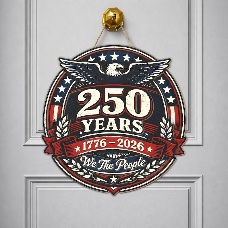 Liberty Bell Wooden Sign Historical Decor Patriotic Home Office Wall