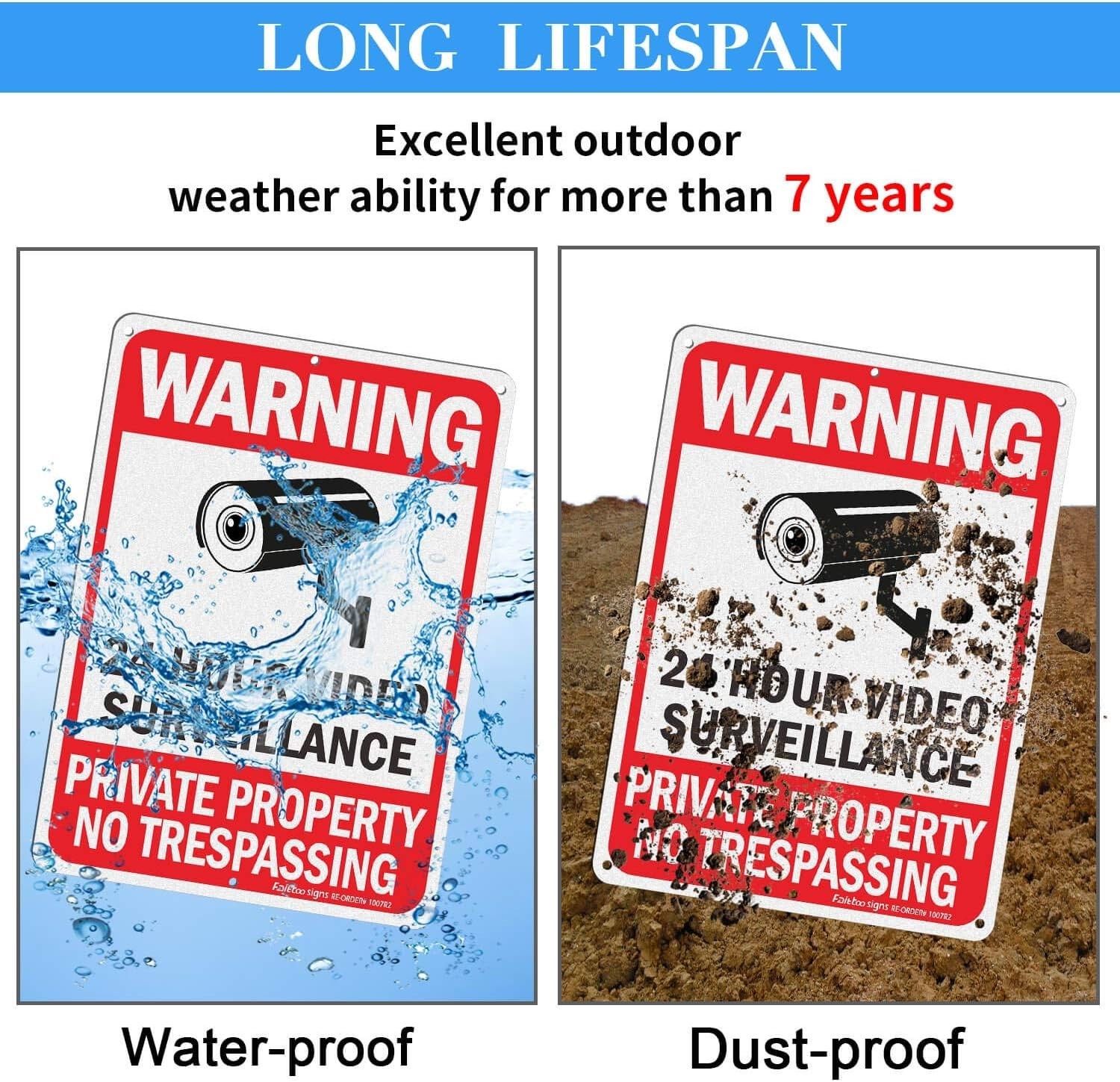 Reflective No Trespassing Signs – 4 Pack, Weather Resistant & Easy to Install
