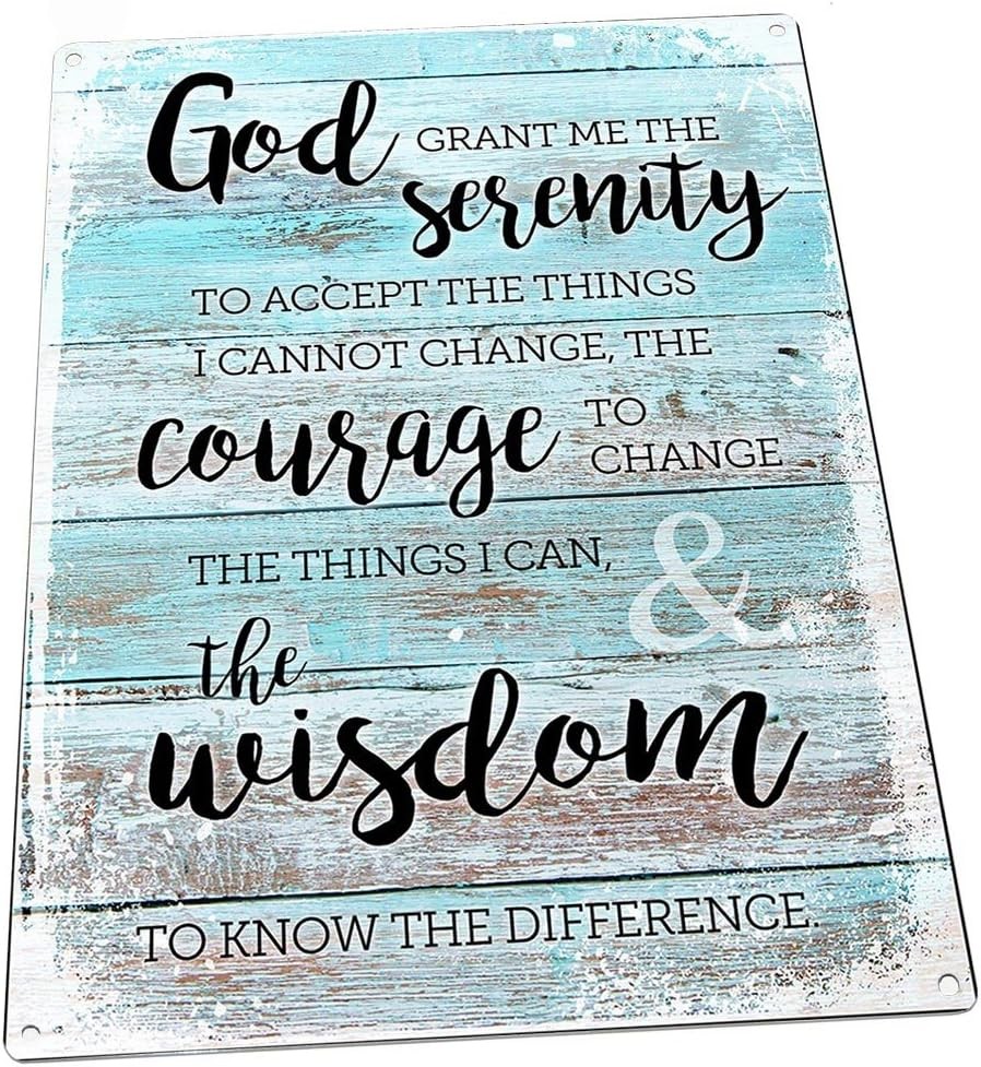 Tin Metal Sign Homebody Accents Rustic Serenity Prayer Wall Art 8×12
