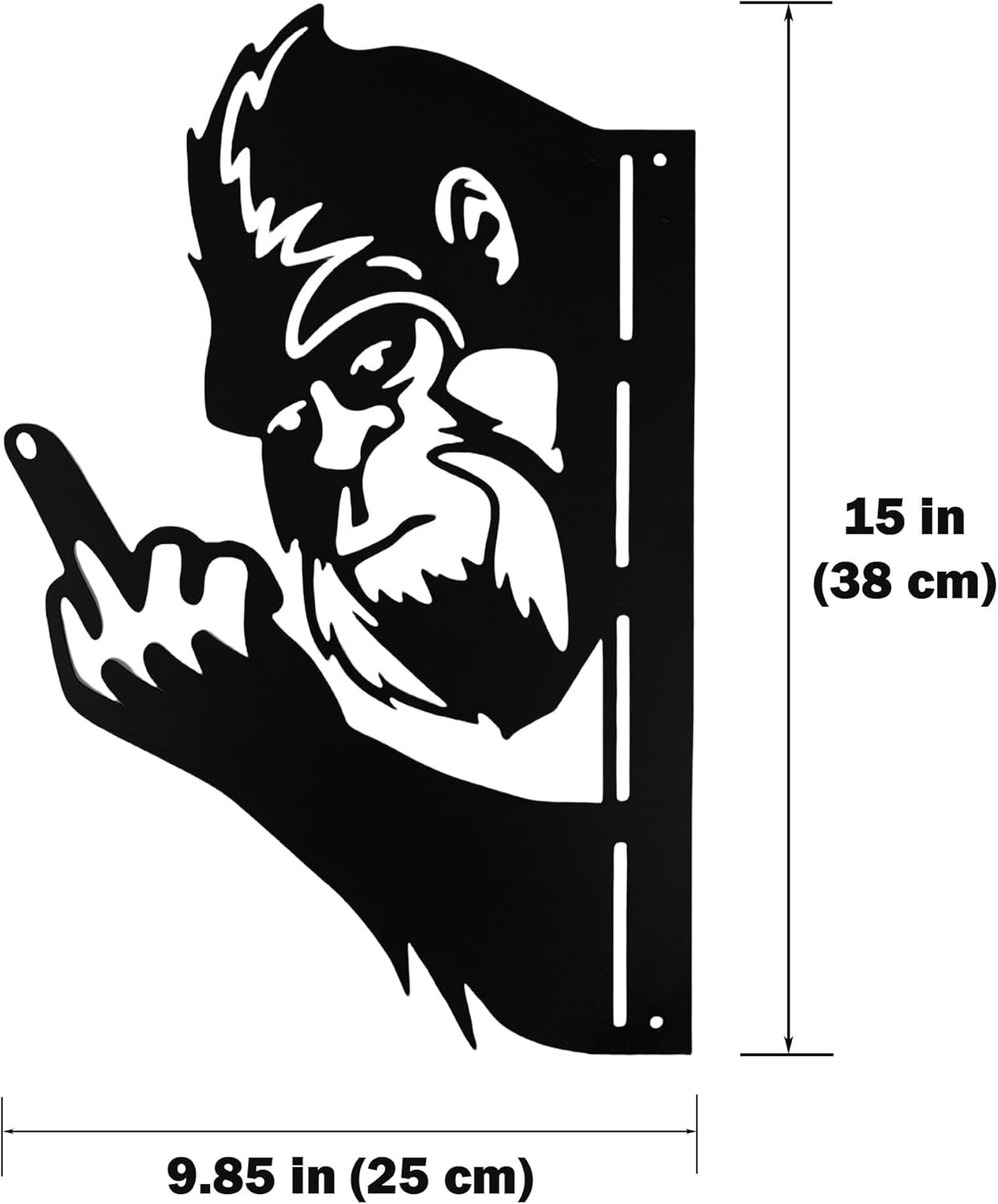 15×10 In Sasquatch Peek Flip Off Metal Sign Animal Bigfoot Middle Finger Plaques