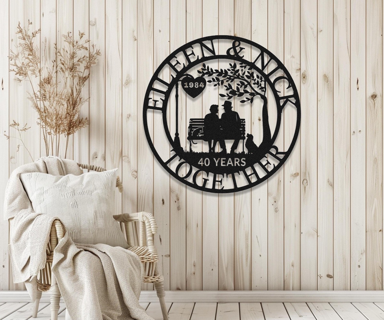 Personalized Swing Couple Metal Sign, Wedding Anniversary Gift
