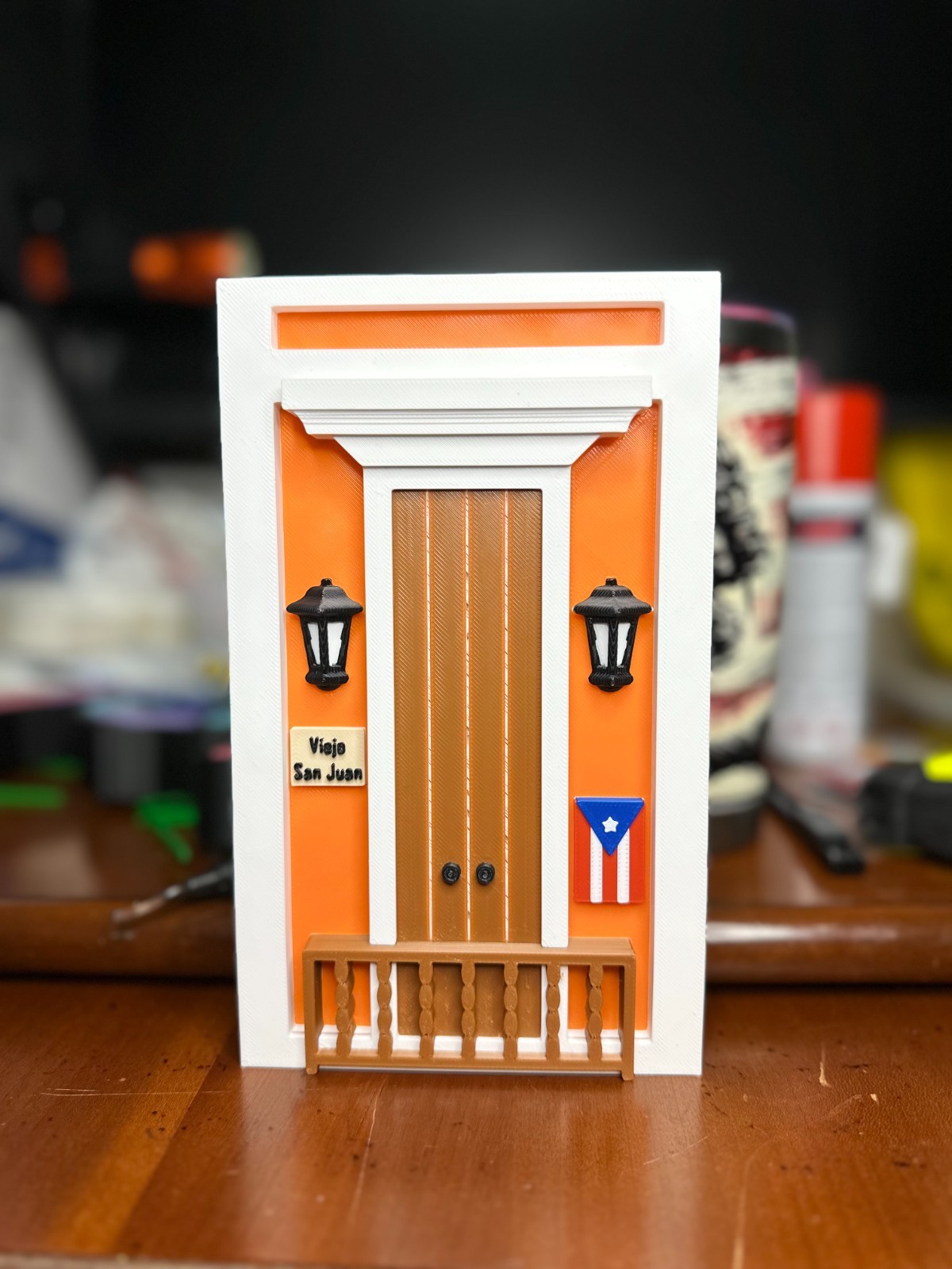 Calle San Justo Old San Juan Puerto Rico Mini House 3D Decor Souvenir Display