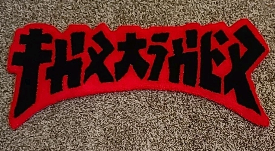Thrasher Logo Tufted Rug Hand Made Custom Floor Mat Nonslip Skateboarding 32×13.