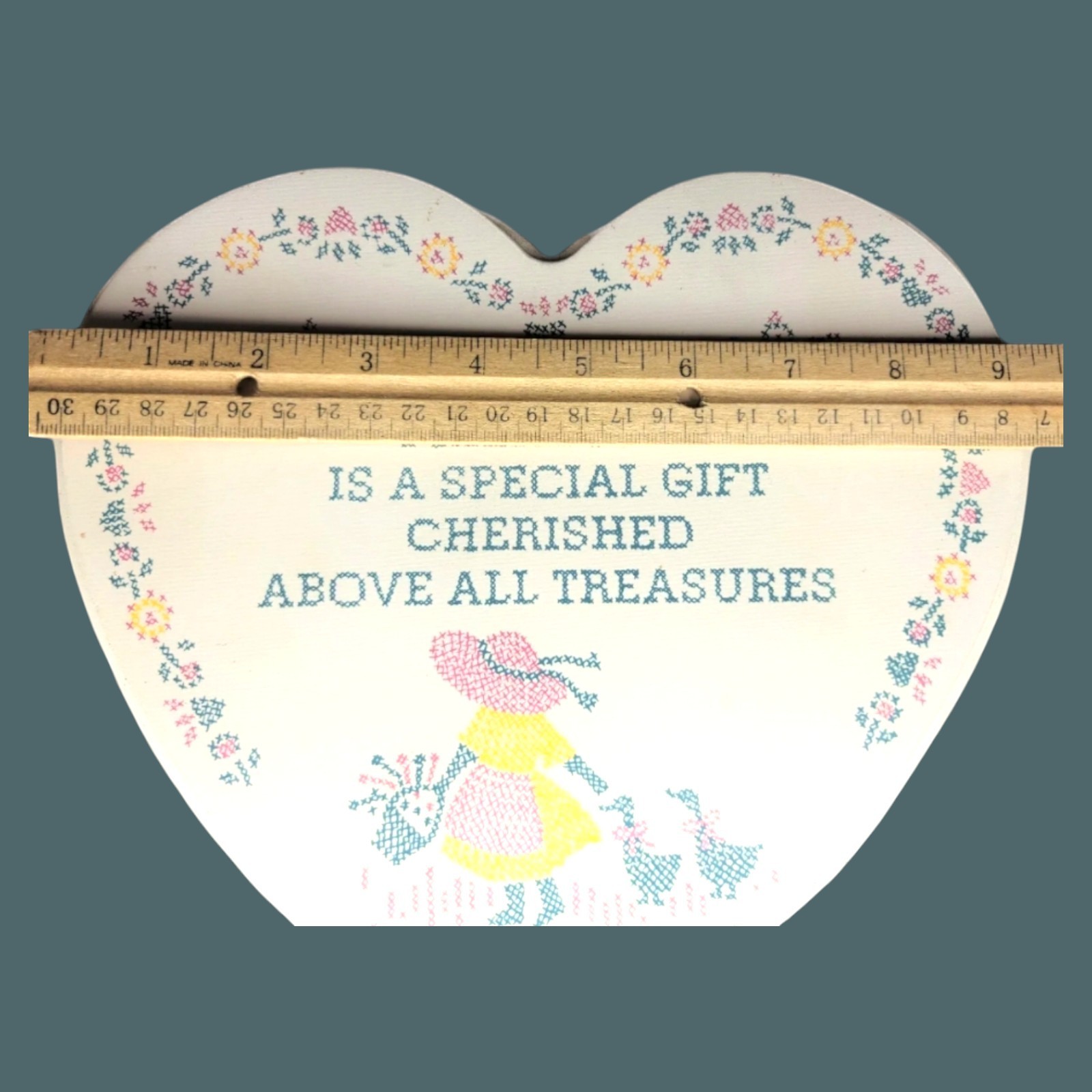 Country Wood Heart Wall Sign Friendship Is A Special Gift Vintage Plaque Geese