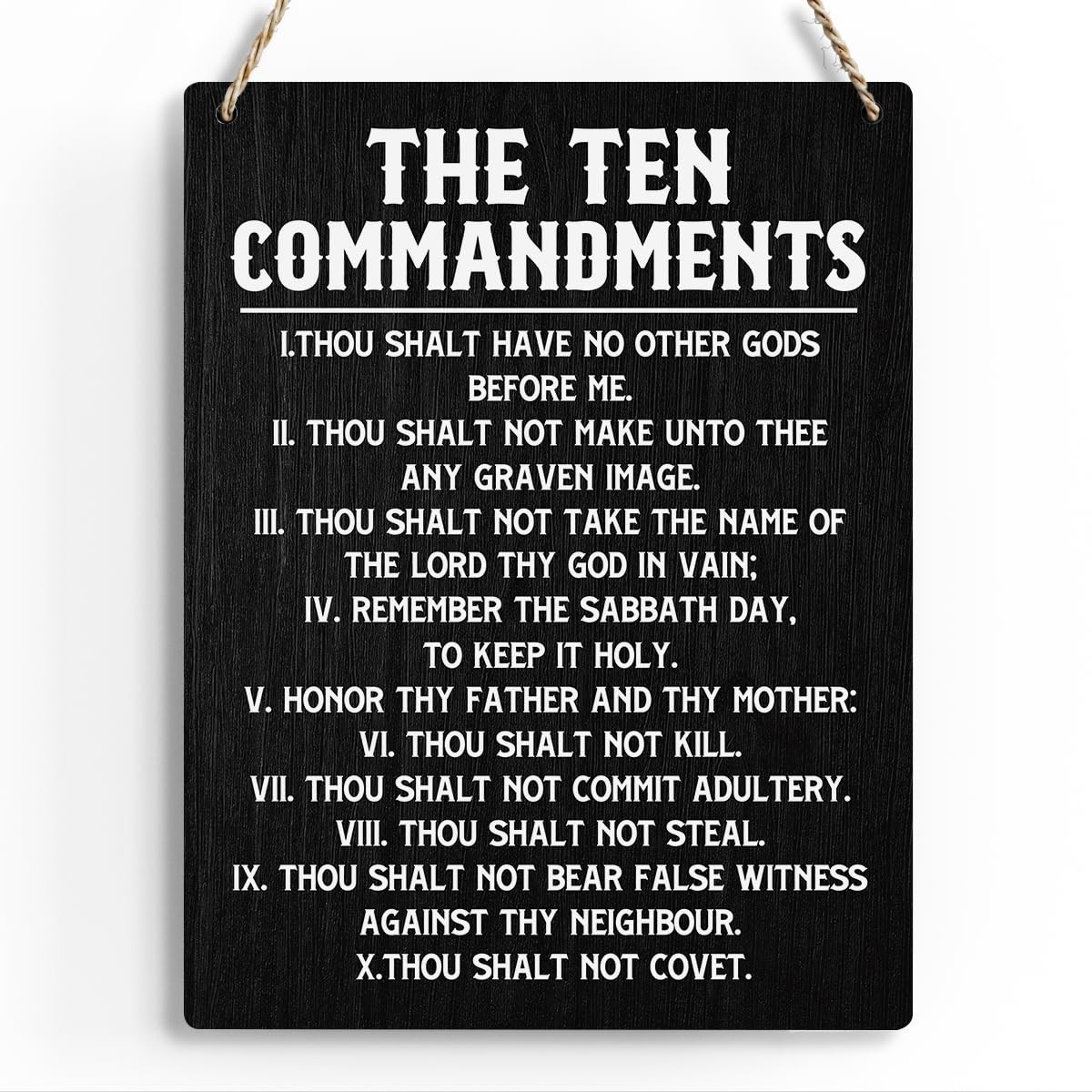 Inspirational Bible Verses Ten Commandments Wall 10″L x 8″W, 10 Commandments.