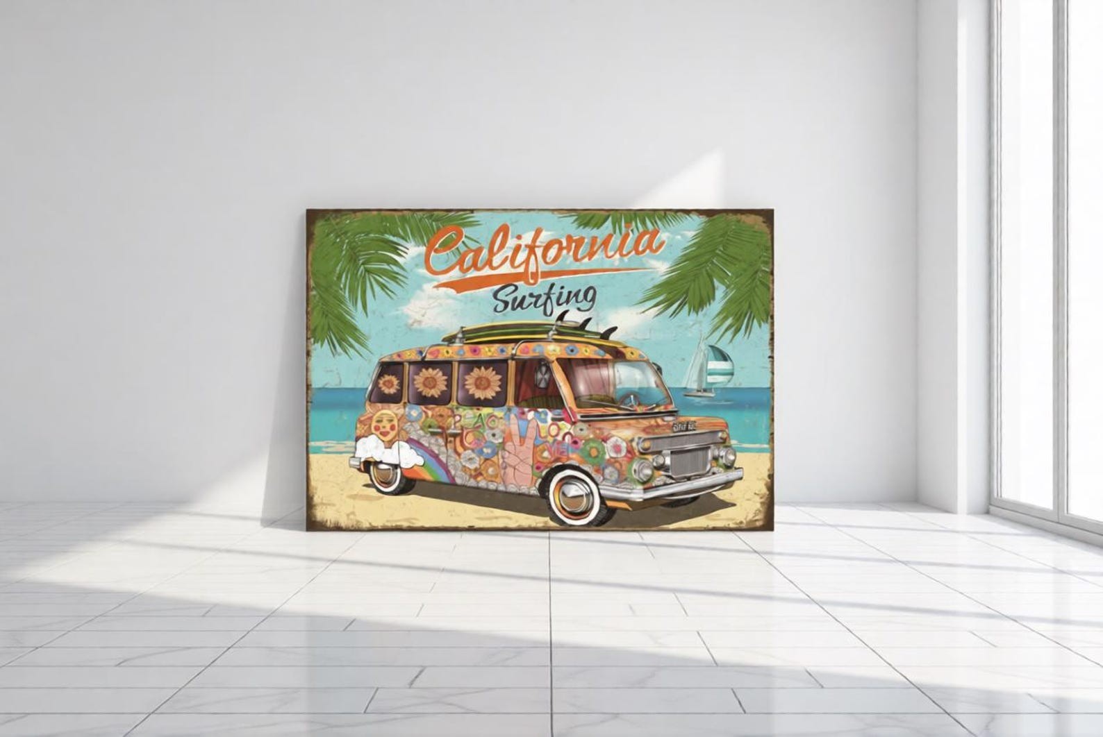 Funny Beach Metal Tin Sign 8×12 Vintage Coastal Bar Wall Decor Gift