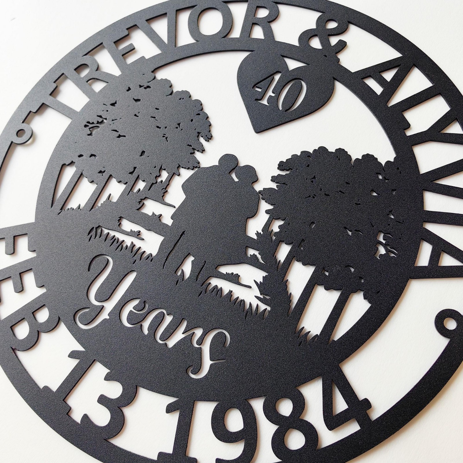 Personalized Anniversary Metal Wall Art, Custom Couple Years Sign
