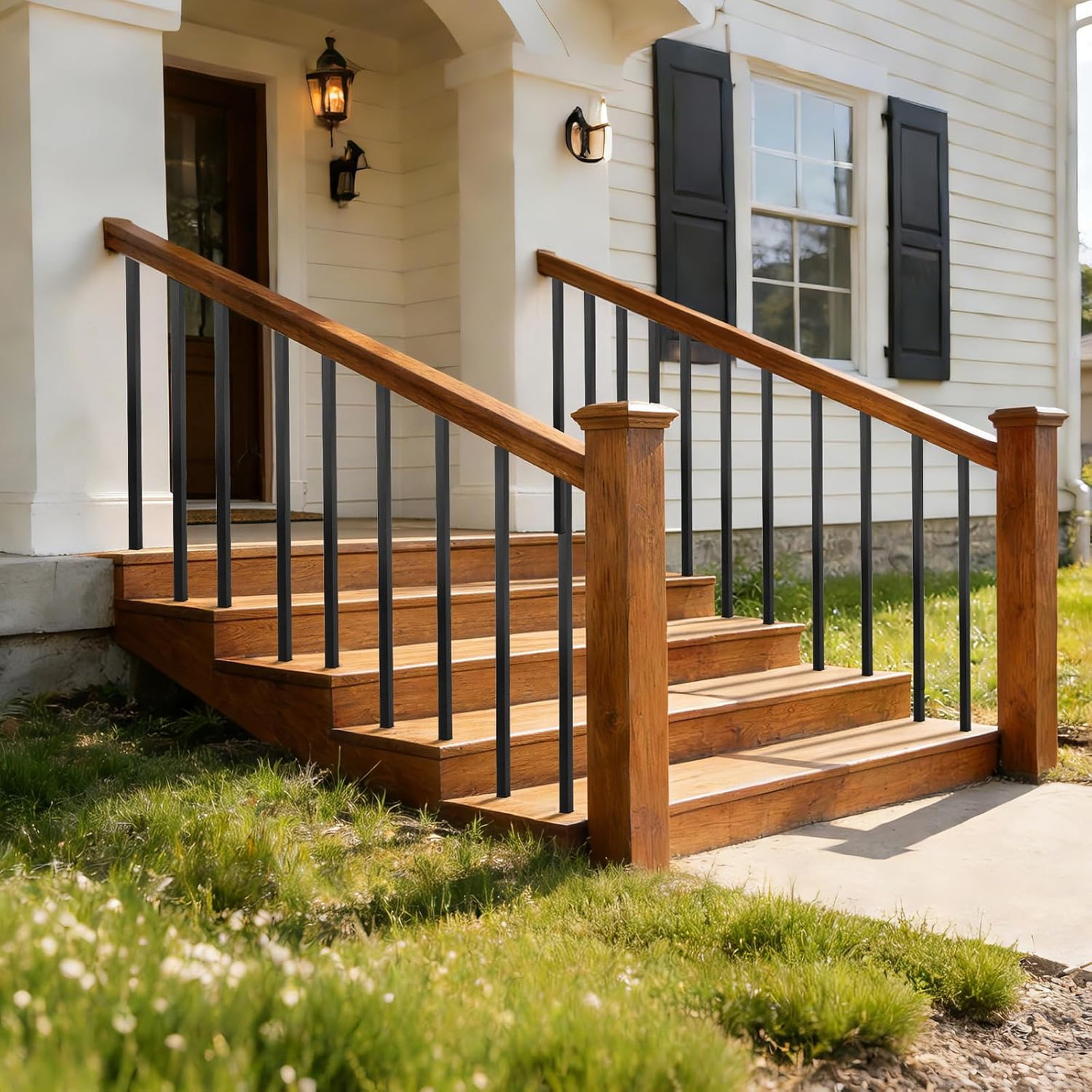 125 Pack Aluminum Deck Balusters 3/4 Inch Square x 26 Inch Long Black Railing