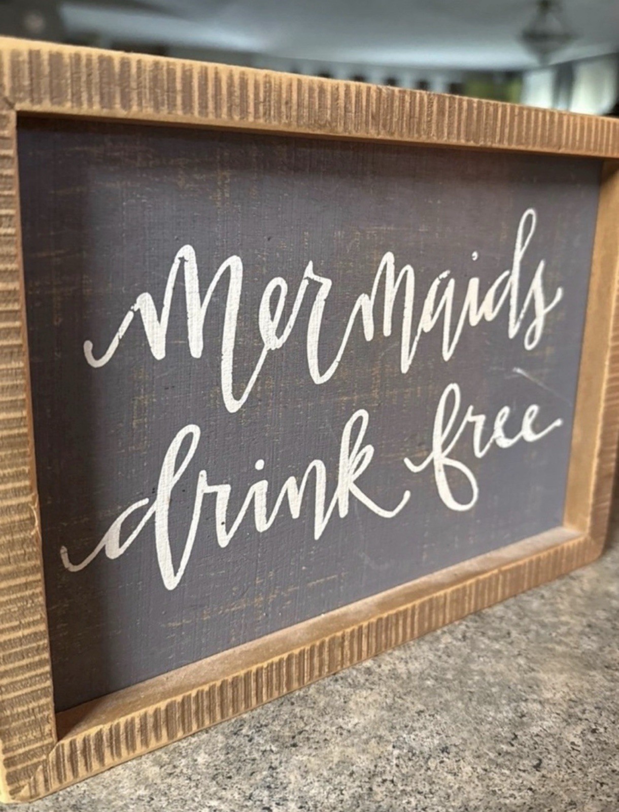 Primitives by Kathy Mermaid Wood Sign, Free Standing Rectangle 10×7 Horizontal