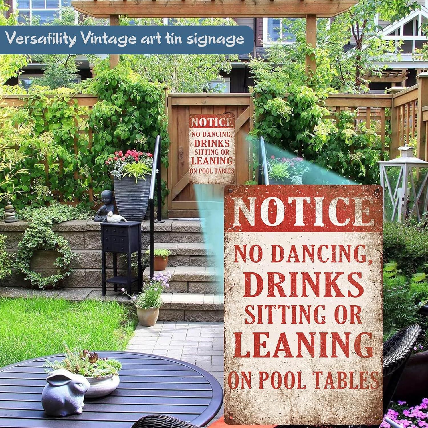 Pool Table Rules Tin Sign Billiards Room Wall Decor Notice No Dancing Drinks Sit