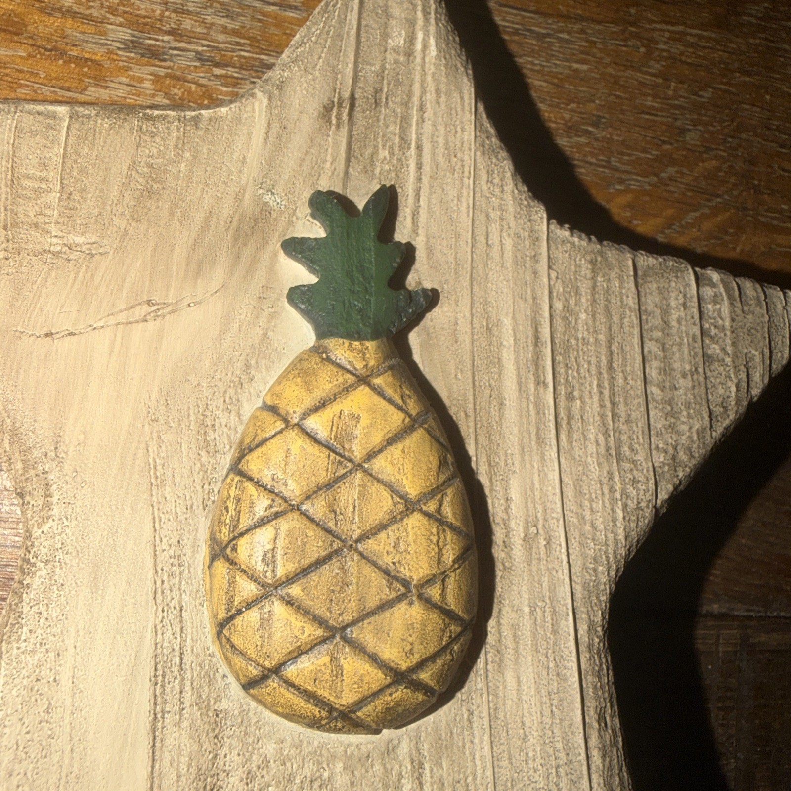 Blossom Bucket Rustic Wooden Star Tabletop Decor Pineapple Metal Stand Primitive