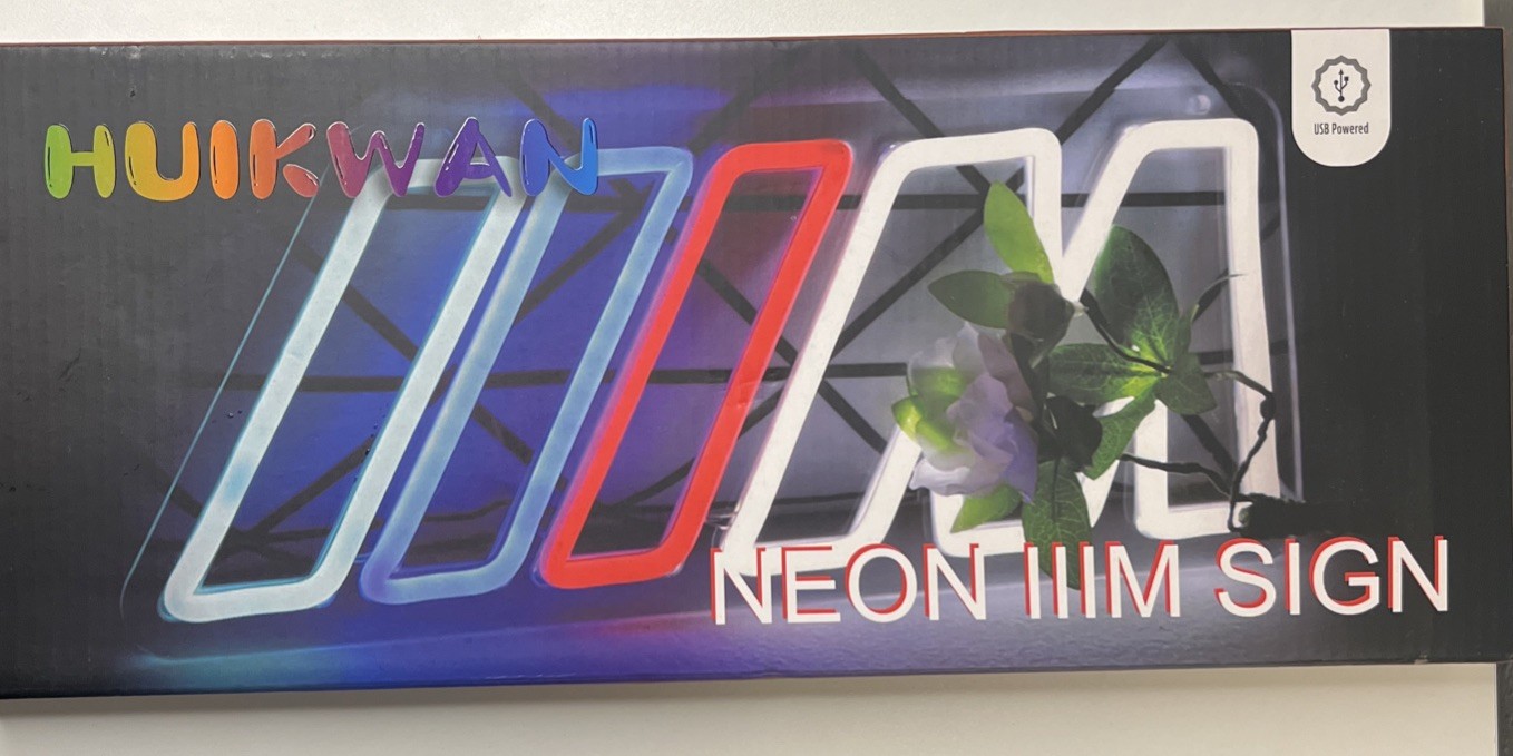 HUIKWAN Dimmable LED BMW Neon Sign Wall Decor 15.75×5.9 in USB Powered