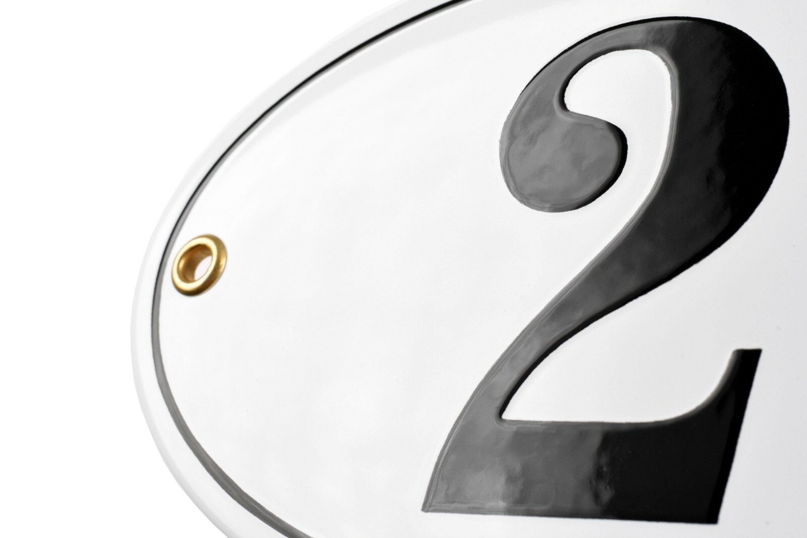 Porcelain address plaque 2.8×4.1″ customisable handmade enamel house number sign