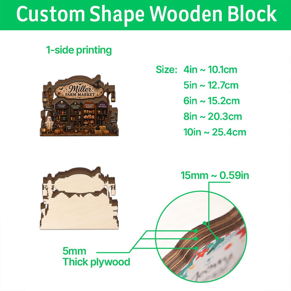 Custom Couple Skeleton Wood Block 2D FLAT Halloween Gift Wedding Anniversary Gif