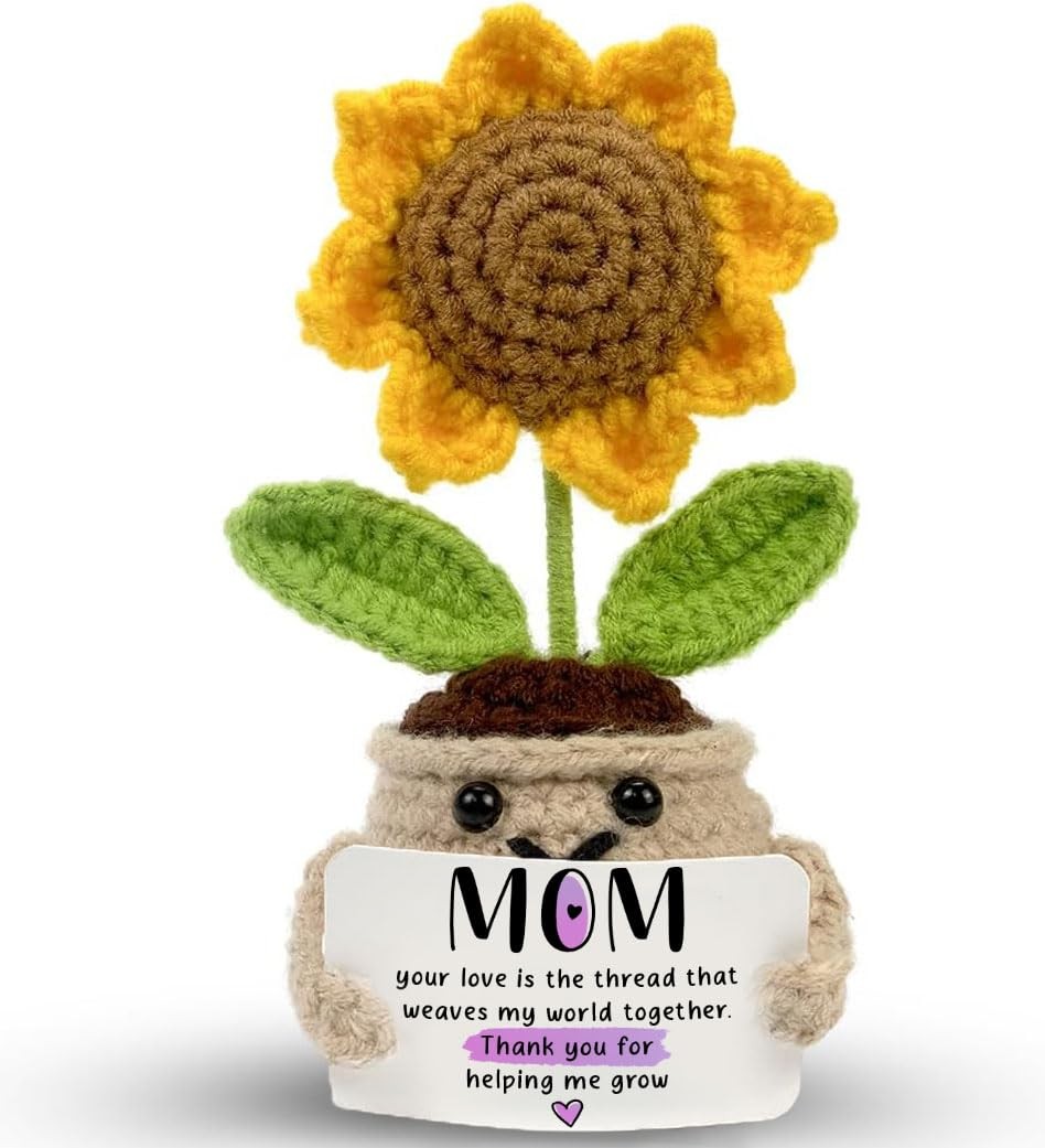 Crochet Sunflower Mothers Day Gift for Mom Thank You for Helping Me Grow