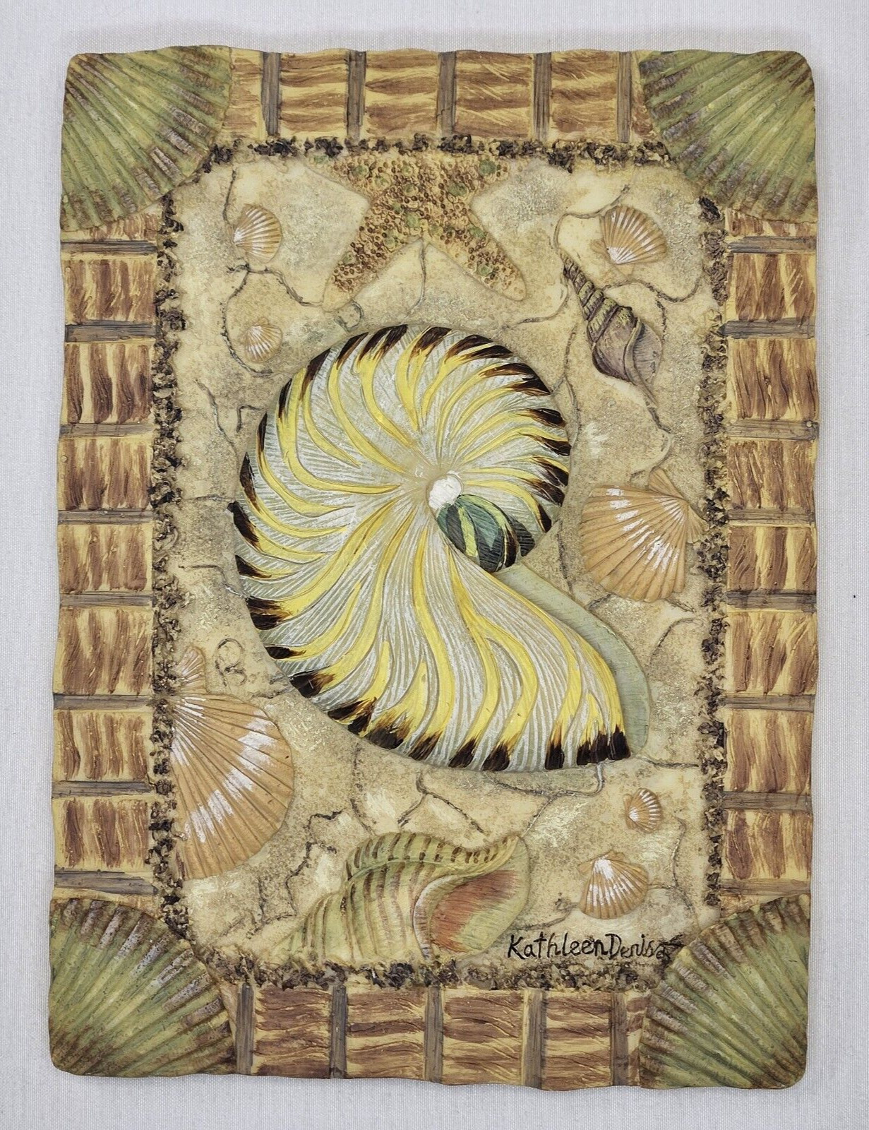 Sea Shells Wall Plaques Starfish Picture Figurine Kathleen Denis