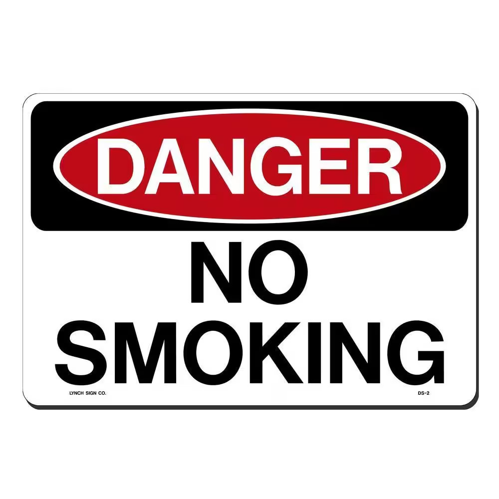 14 In. X 10 In. Danger No Smoking Sign Printed on More Durable, Thicker, Longer