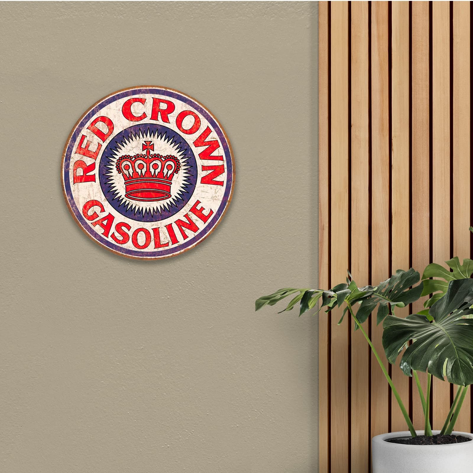Desperate Enterprises Red Crown Gasoline Aluminum 11.5 inches, Gas