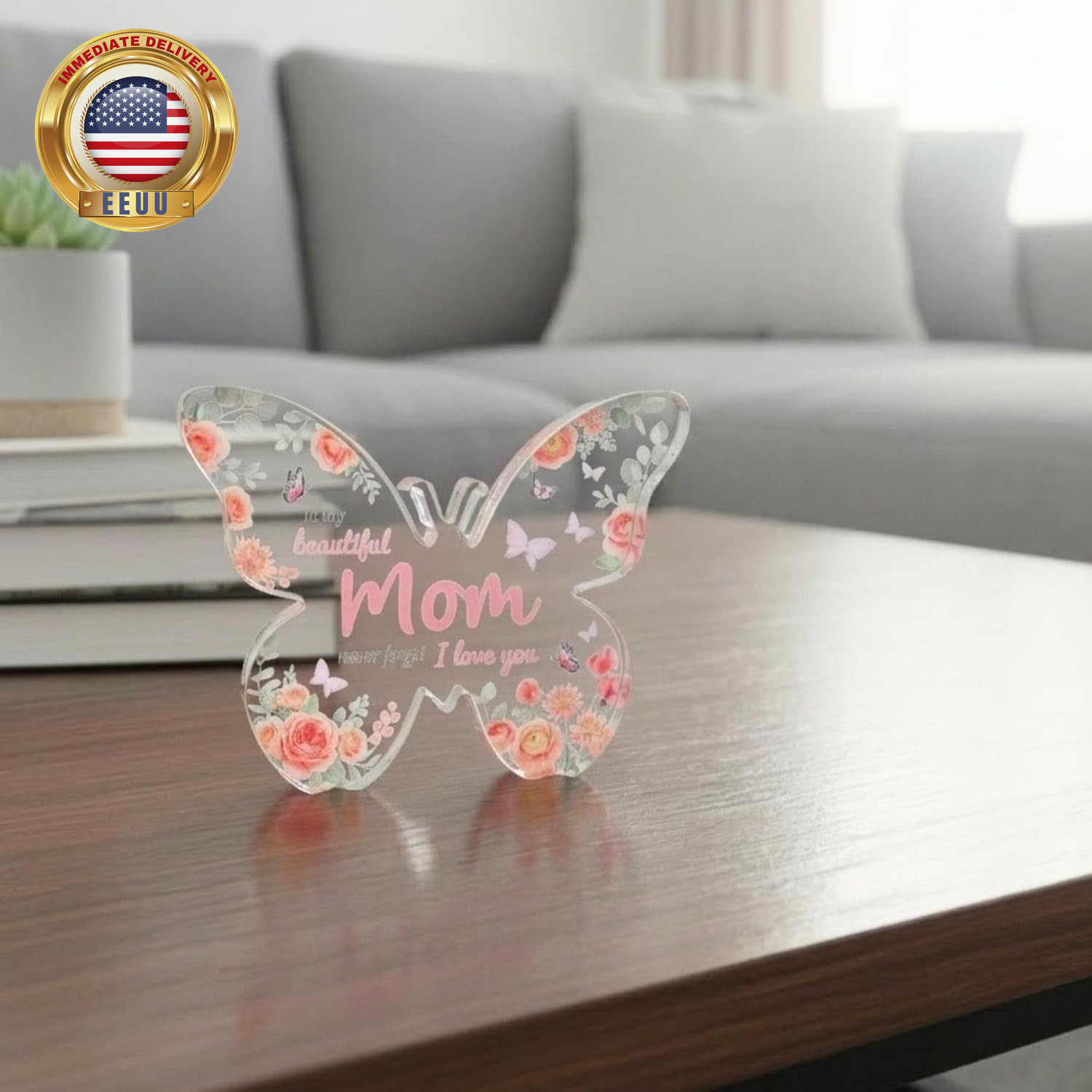 Birthday Gifts for Mom Acrylic Butterfly Plaque – Mothers Day Gifts from Daughte