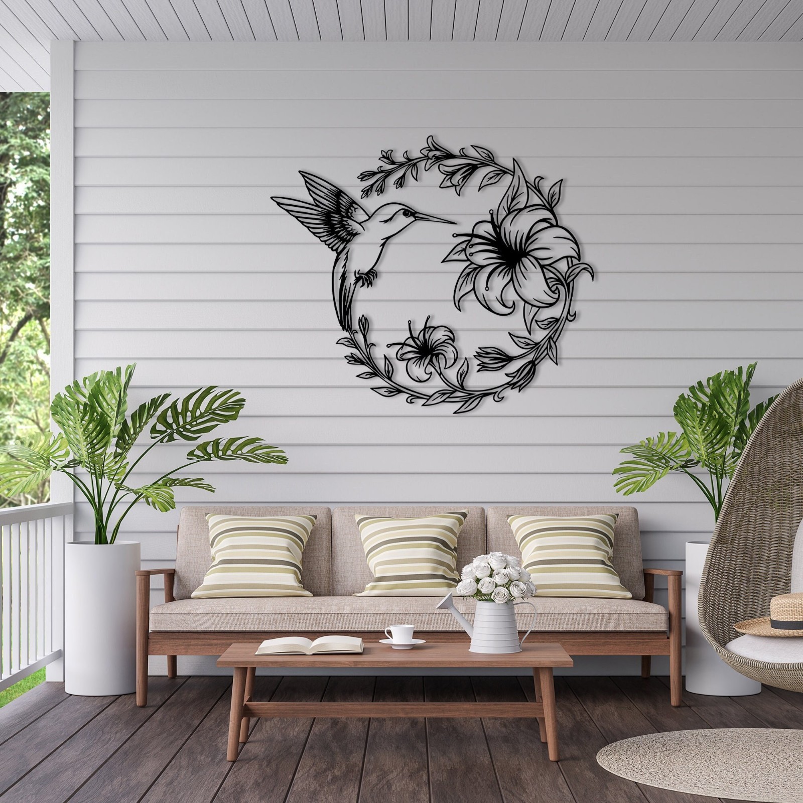 Hummingbird Metal Wall Art: Nature Inspired Garden Decor