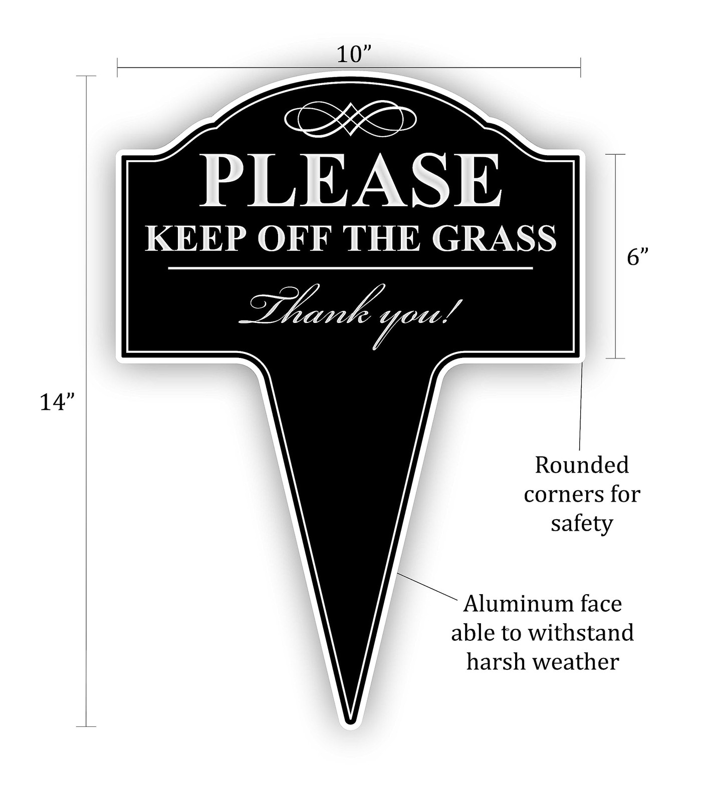 Please Keep Off The Grass Aluminum Yard Sign 10×14