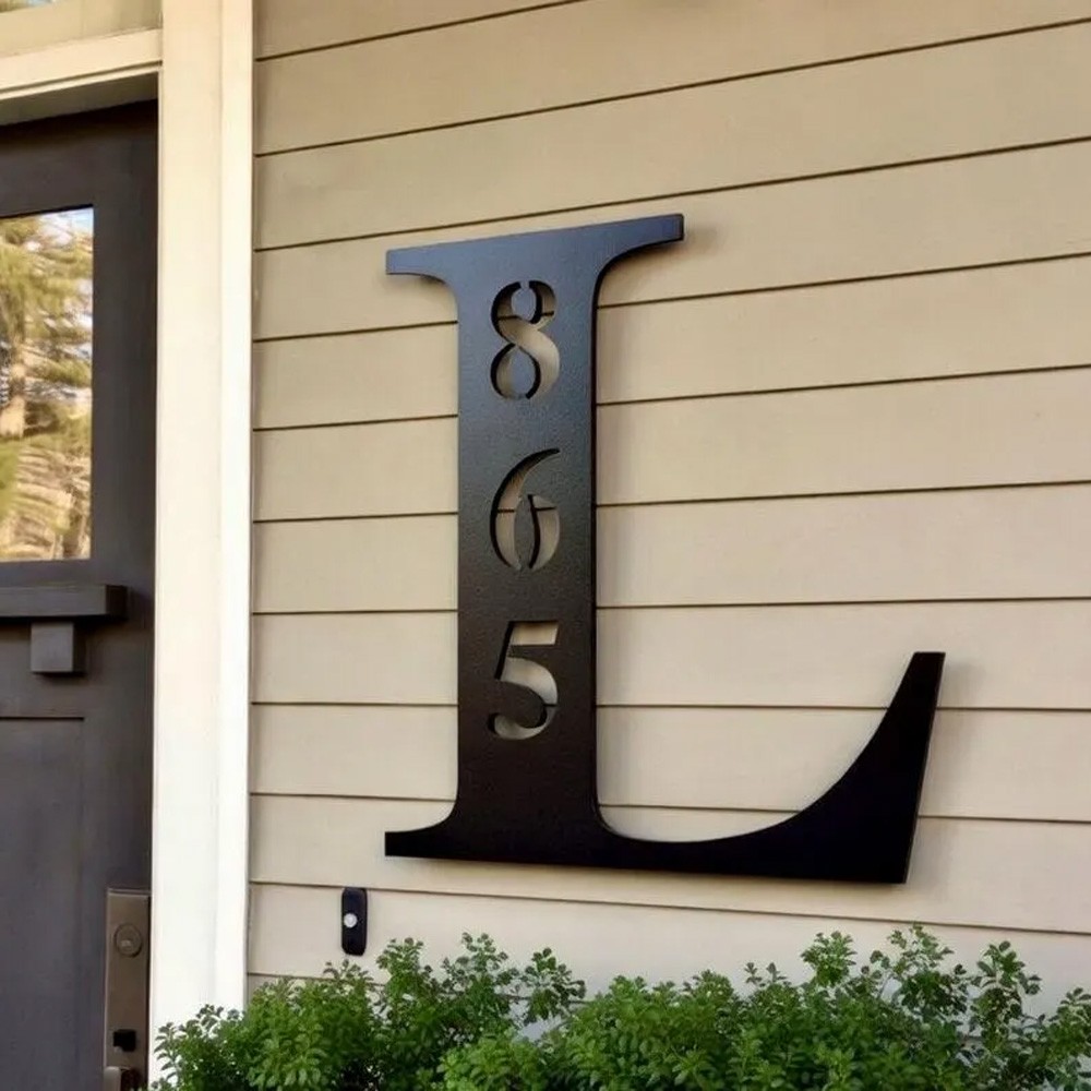 Metal Letter Address Sign, Initial Address Metal Sign Ourdoor Address Plque